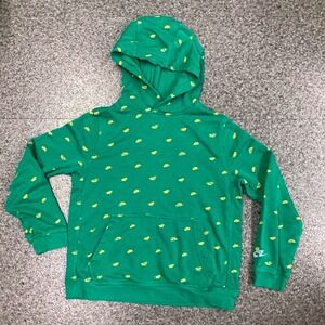 Nike Kids Hoodie Pullover Swish Green All Over Print Logo Sweatshirt